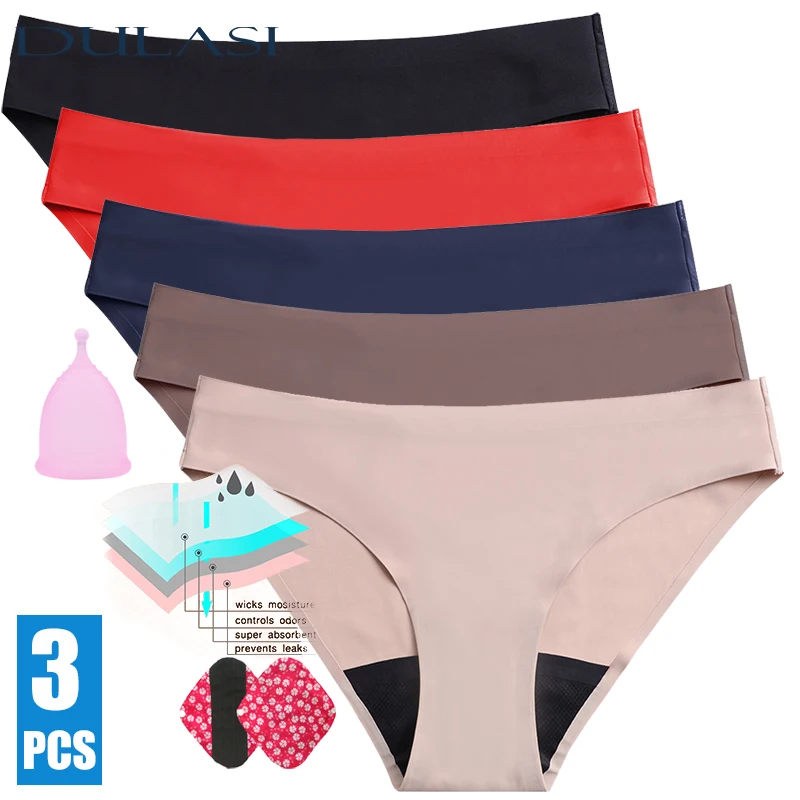 

Leak Proof Asorbent Period Underwear for Women Panties Seamless Menstrual Pants Sexy Undies Incontinence Dropshipping DULASI