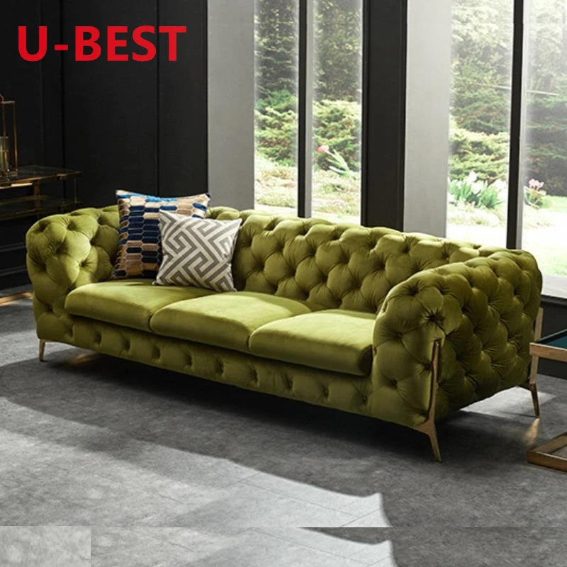 U-BEST Luxury Furniture Sectional Sofa 2 Seat Couch Living Room Sofa,New Model Luxury Tufted Loveseat Sofa muebles de salon