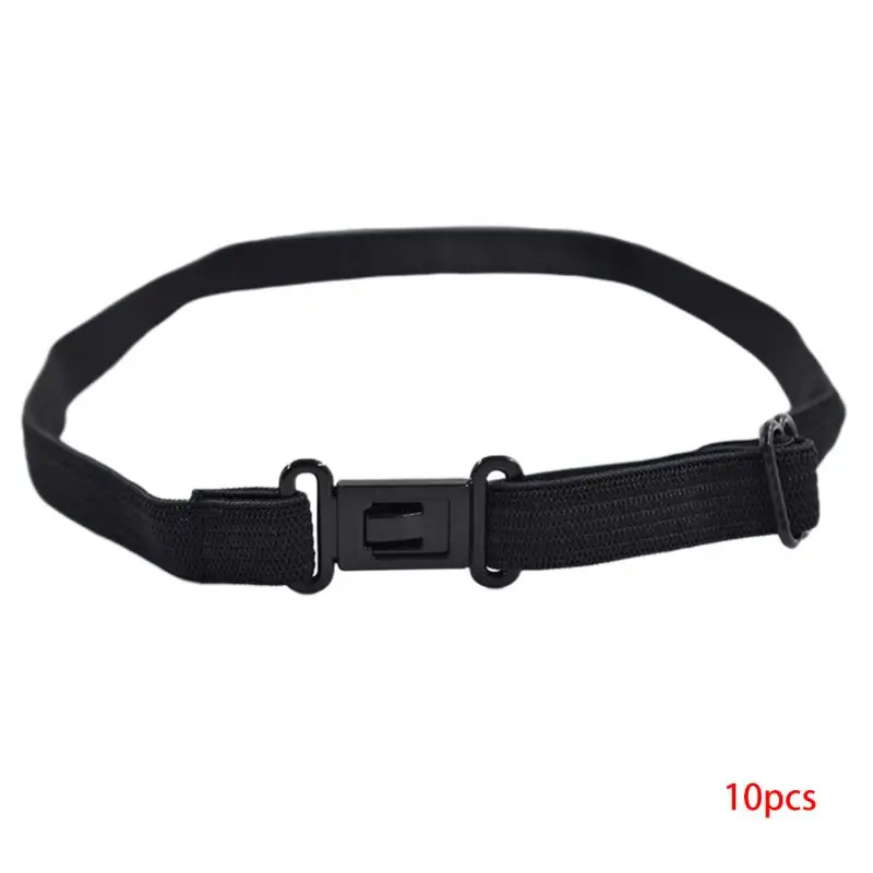 

10Pcs/Set Men Women DIY Accessories Bow Tie Adjustable Polyester Belt with Clip Bowtie Black Elastic Strap Extender Dropship