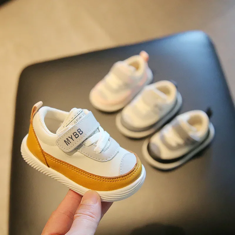 

Baby Shoes Fashion Casual Leather Flats Boys Girls Sneakers Soft Botton Infant First Walker Shoes Warm Plush Kids Shoes Toddler