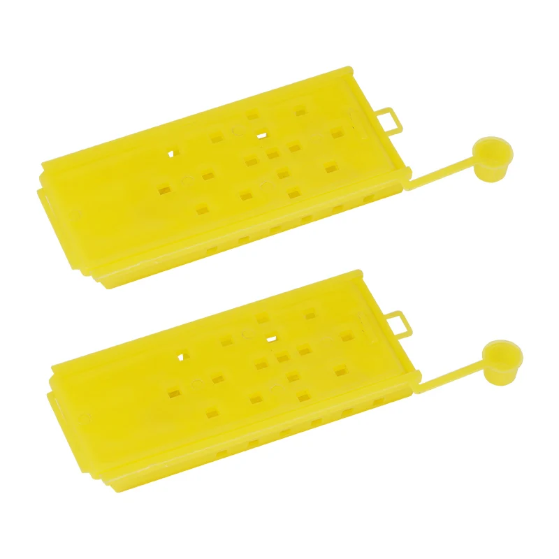 10Pcs Queen Bee Post Cage with Leg Plastic Yellow Catcher Apiculture Device Isolation Beekeeping Transport Cages Beekeeping Tool