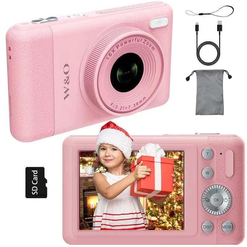 Digitalkamera für Kinder mit 16-fach Zoom, Kompaktkamera 1080P 44MP, Gratis Speicherkarte, 2,3 Zoll Mini-Taschenkamera, Geschenk für Kinder – Detail 3