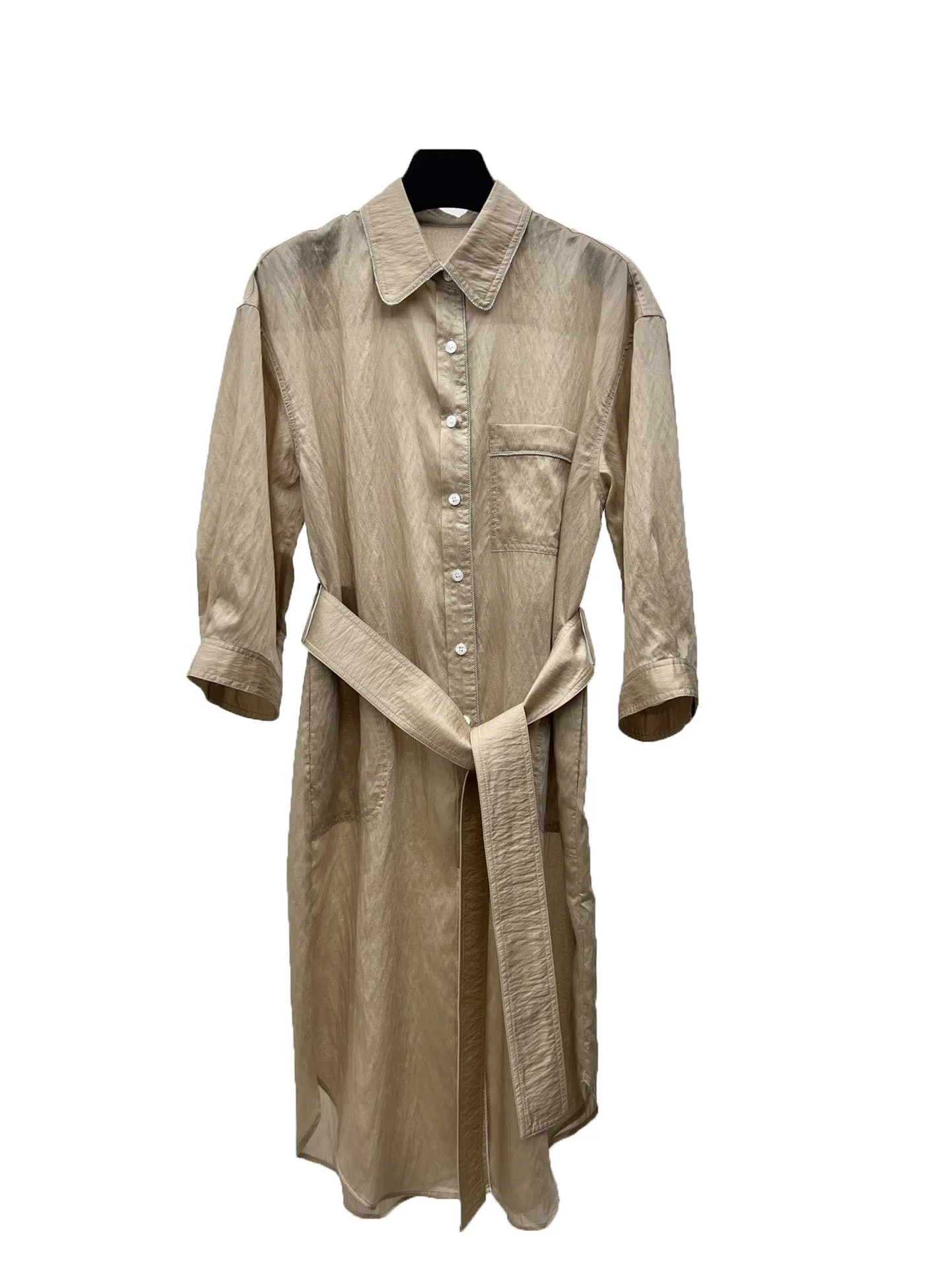 

Shirt Dress Tie Waist Design Casual Fashion 2024 Summer New 1017