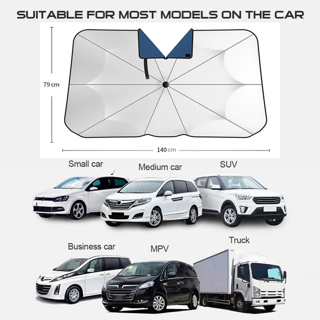 2023 Továbbfejlesztett Autó Szélvédő Napsütemények Esernyő Összecsukható Napsókád Első Ablak Borítója Uv Sugárblokkhoz És Napsütéses Hővédelemhez - Image 6