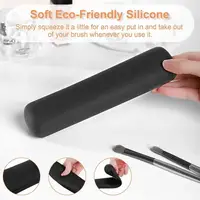 Travel Makeup Brush Holder, Silicon Material Portable For Getting Ready, Travelling, Trendy Cosmetic Case Makeup Organizers 2