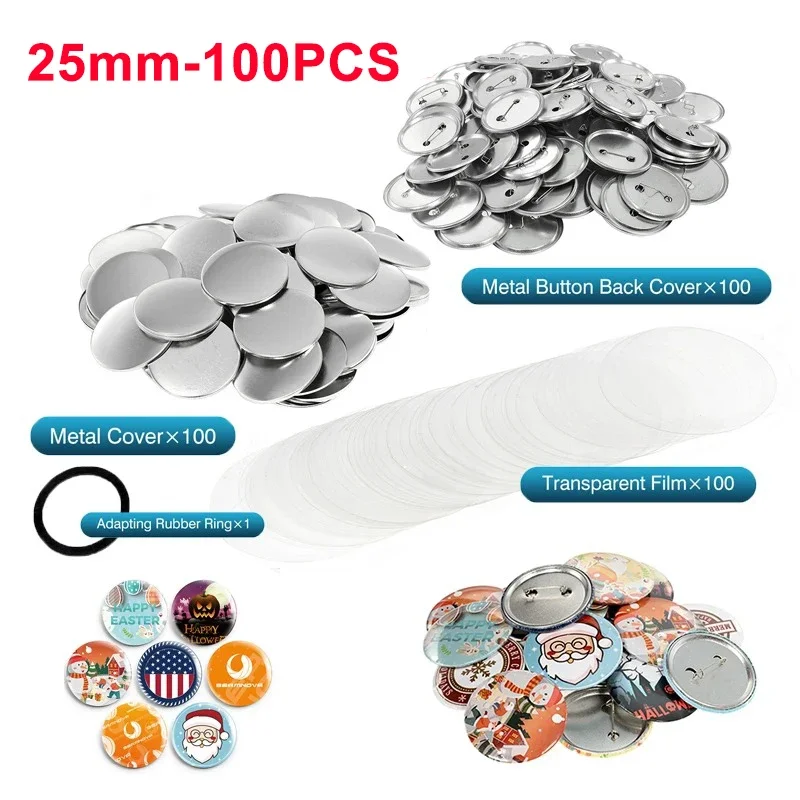 PATIKIL 1.4in (35mm) Badge Film, 100 Pcs Transparent Circle Mylars Plastic Badge Protective Film...