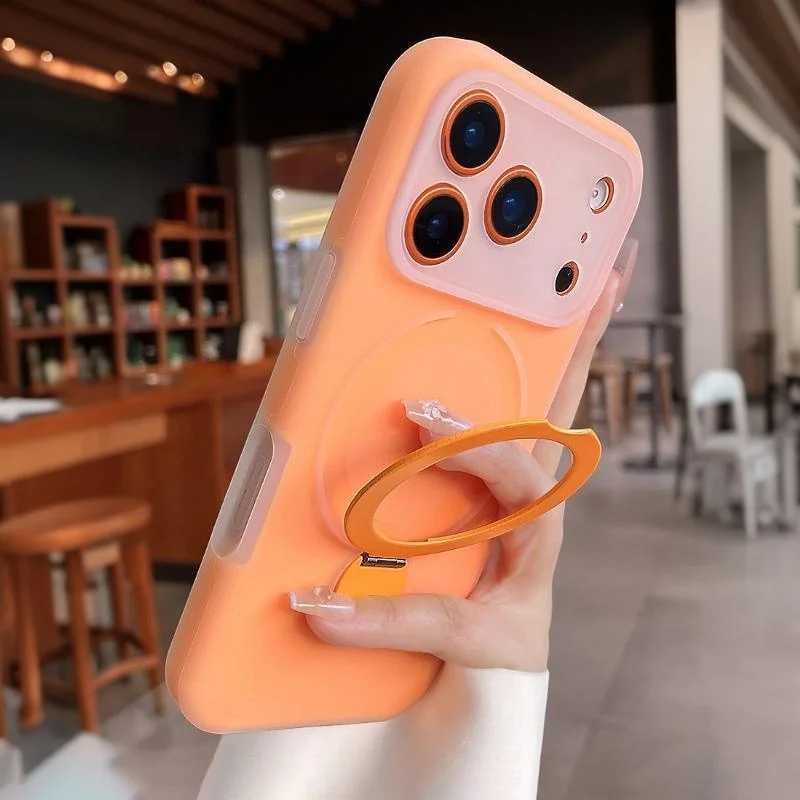 Magnetic Jelly Soft Silicone Phone Case with Ring Stand and Shockproof Bumper Cover