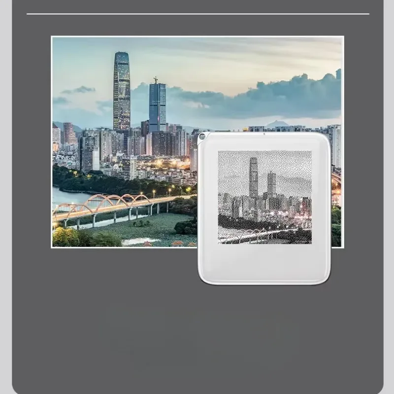 NFC Electronic Ink Screen Keychain Wireless Transmission Curved Metal Frame 1.54-inch Passive Three-color Display Screen Image