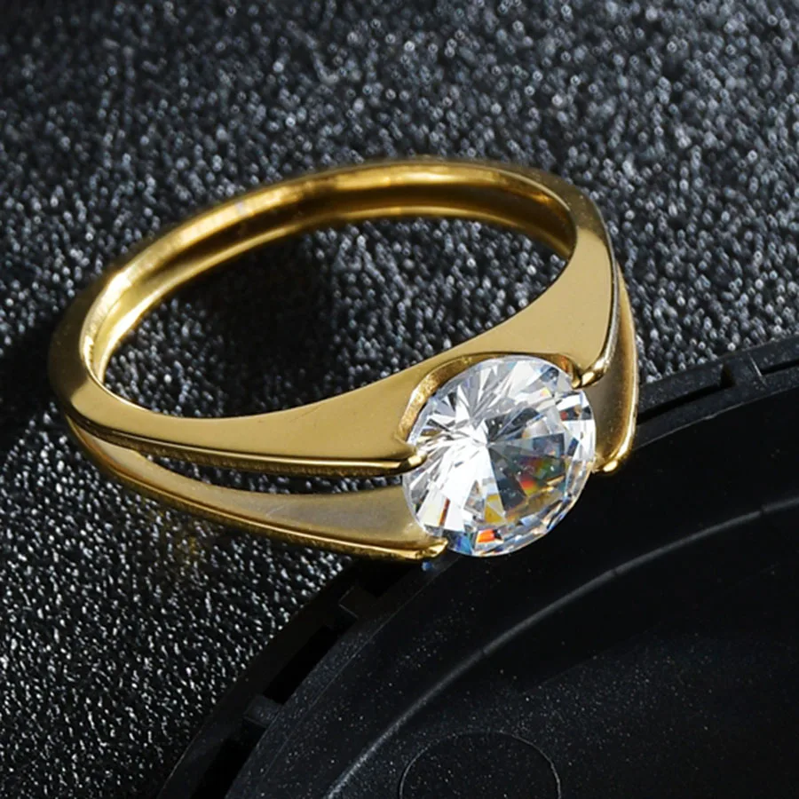 Crystal Rings Zircon Rings Stone Rings Fashion Rings Gold Rings Wedding Rings Stainless Steel Finger Rings Women Girls
