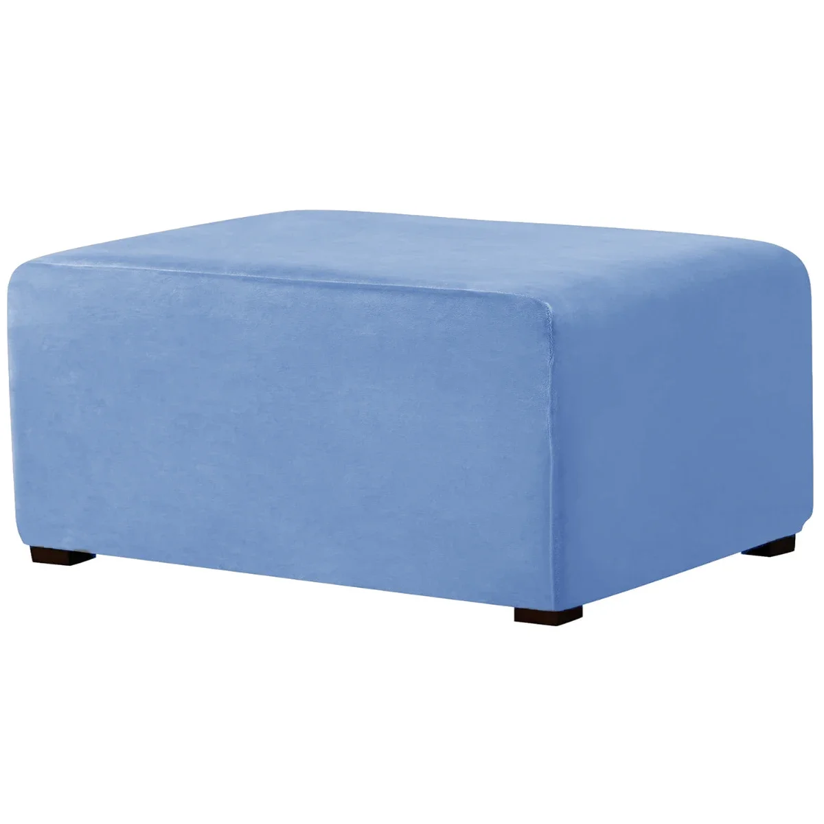 Luxurious Velvet Stretch Rectangle Ottoman Slipcover - Washable and Removable Footstool Protector