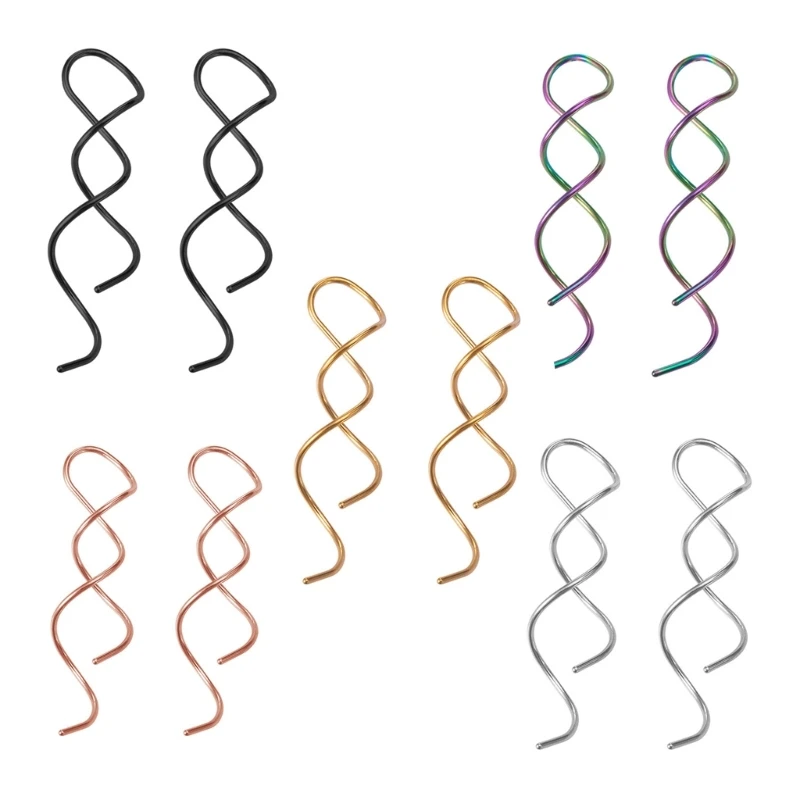 Orecchini Lineari Intrecciati Fatti A Mano Orecchini Pendenti Minimali Curvi Gioielli Da Donna