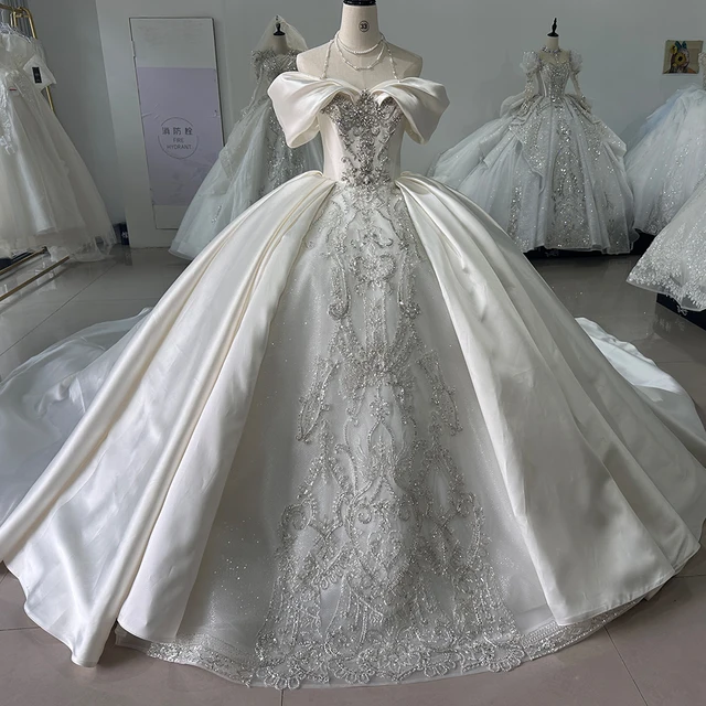 Jancember Exquisite Stylish Wedding Gown For Bride 2024 Ball Gown SequinsSweetheart Chapel Train Beading Robe De Mariée XS034 5