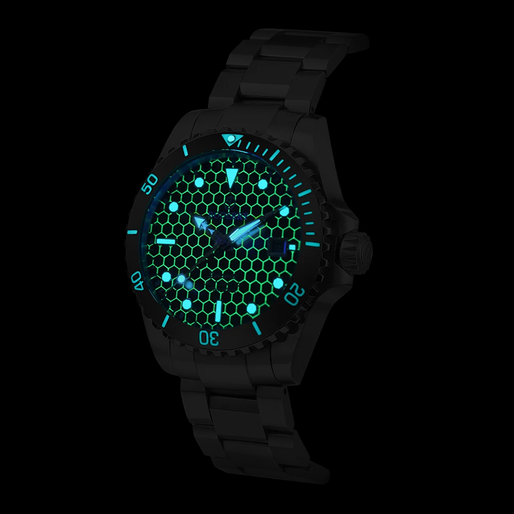 Boderry Titanium Diver Watch Automatic Mechanical Wristwatch Mens Seiko NH35 Sport 100M Waterproof Luxury Watches With Free Gift