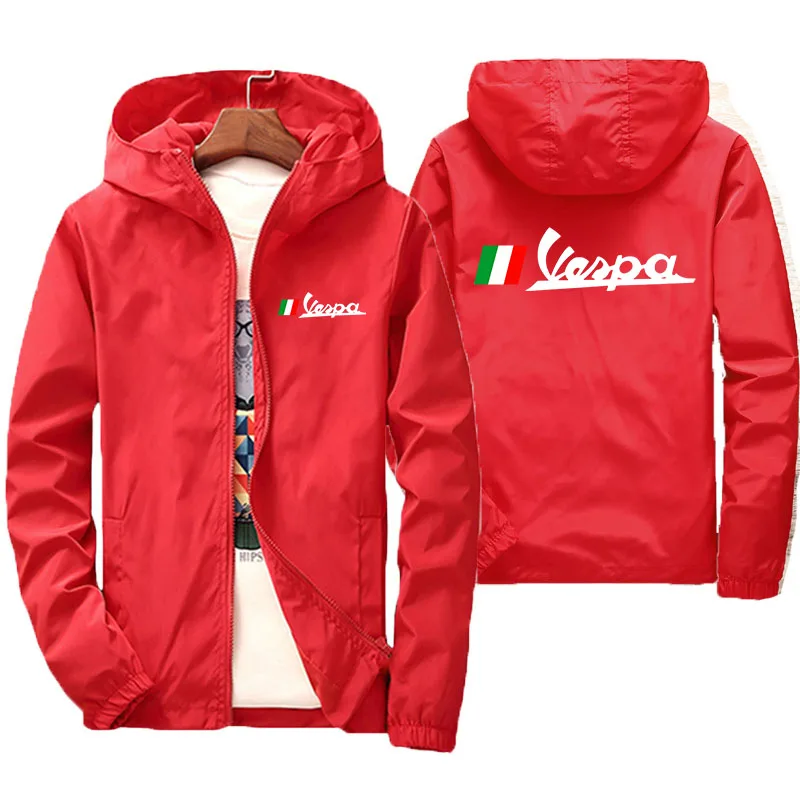 Summer Vespa Battery Car New Men's Casual Bomber Jacket Fashion Outdoor Ultra-Thin Zipper Sports Sunscreen Clothing