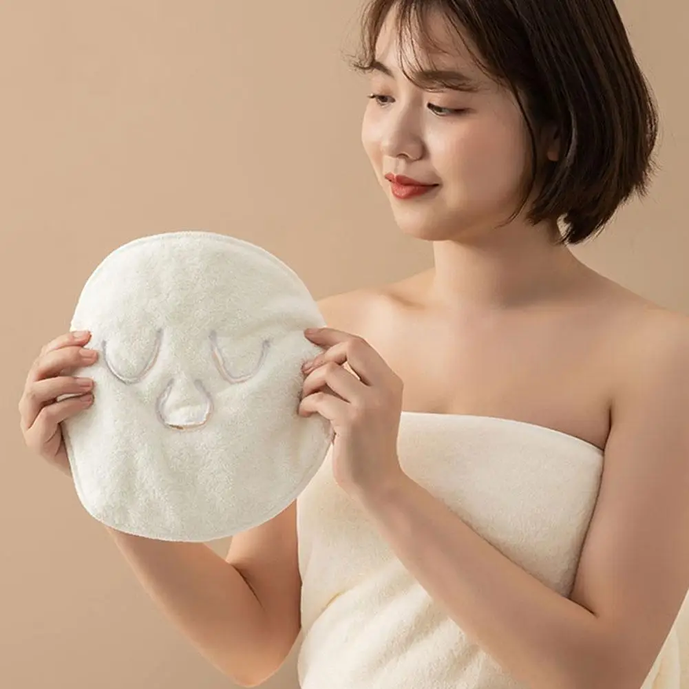 

Face -shaped Towel Facial Towel White Moisturizing and Hydrating Beauty Salon and Cold Hot Compress Mask Thickened Face Towel