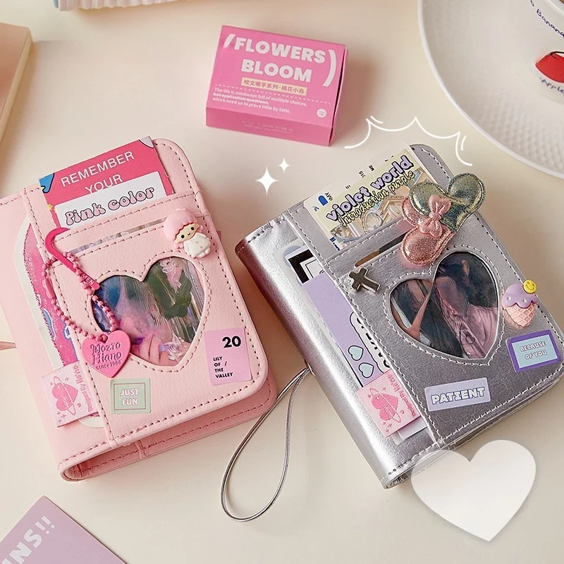 Korean Pink Heart Ring Binder Detachable Journal for KPOP Idol