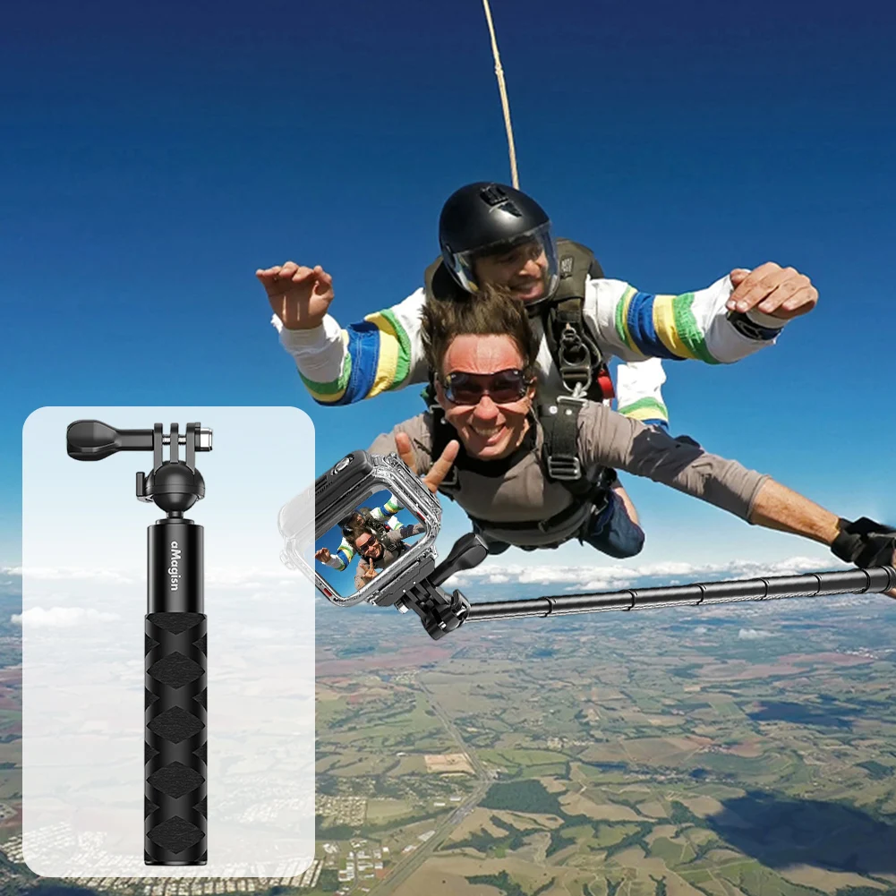 70/120cm Ball Head Selfie Stick for DJI/GoPro/Insta360 Sports Camera Extension Rod Stick Telescopic Selfie Head Ball Accessories