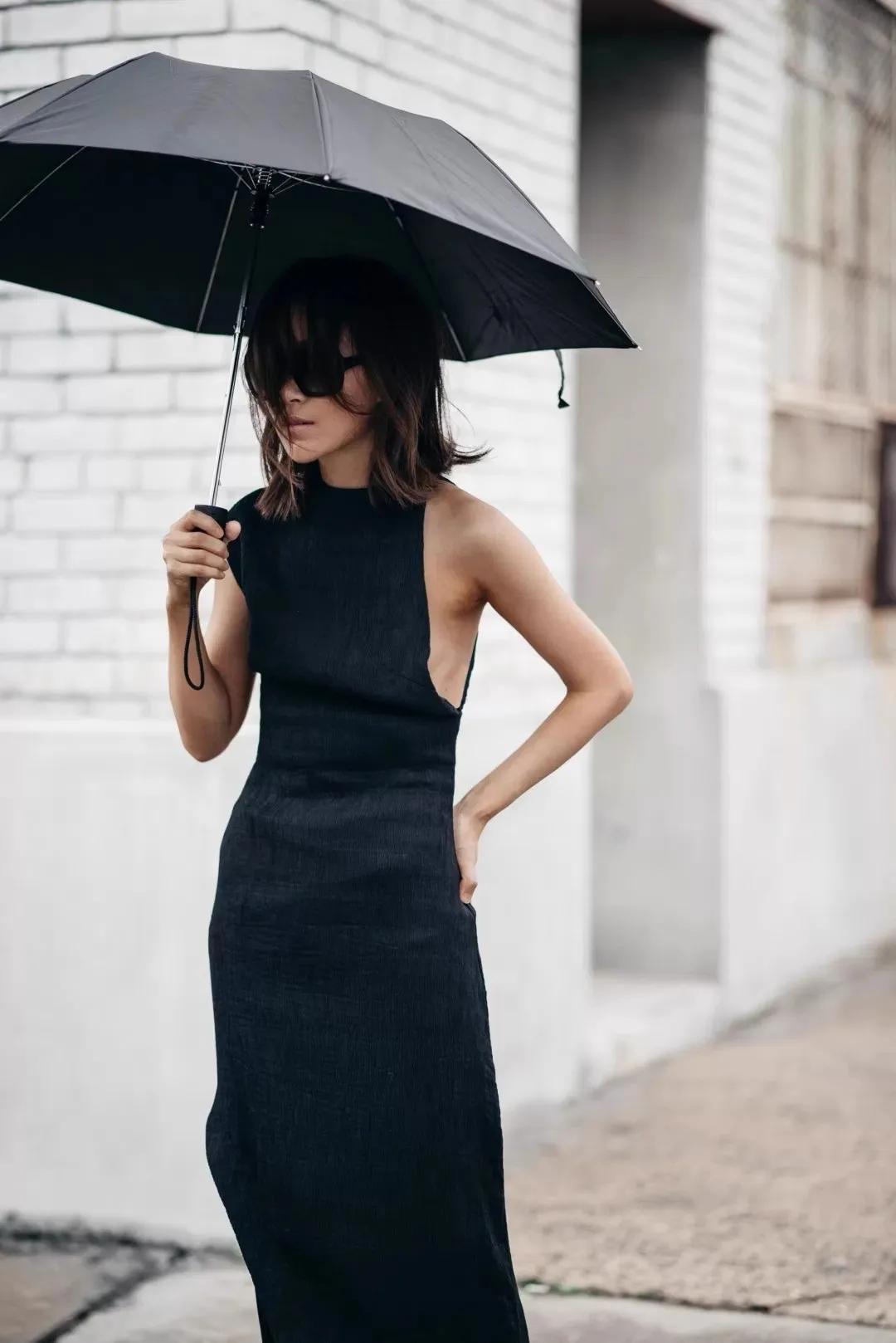 

AEL Black Irregular Design Feeling Camisole Dress