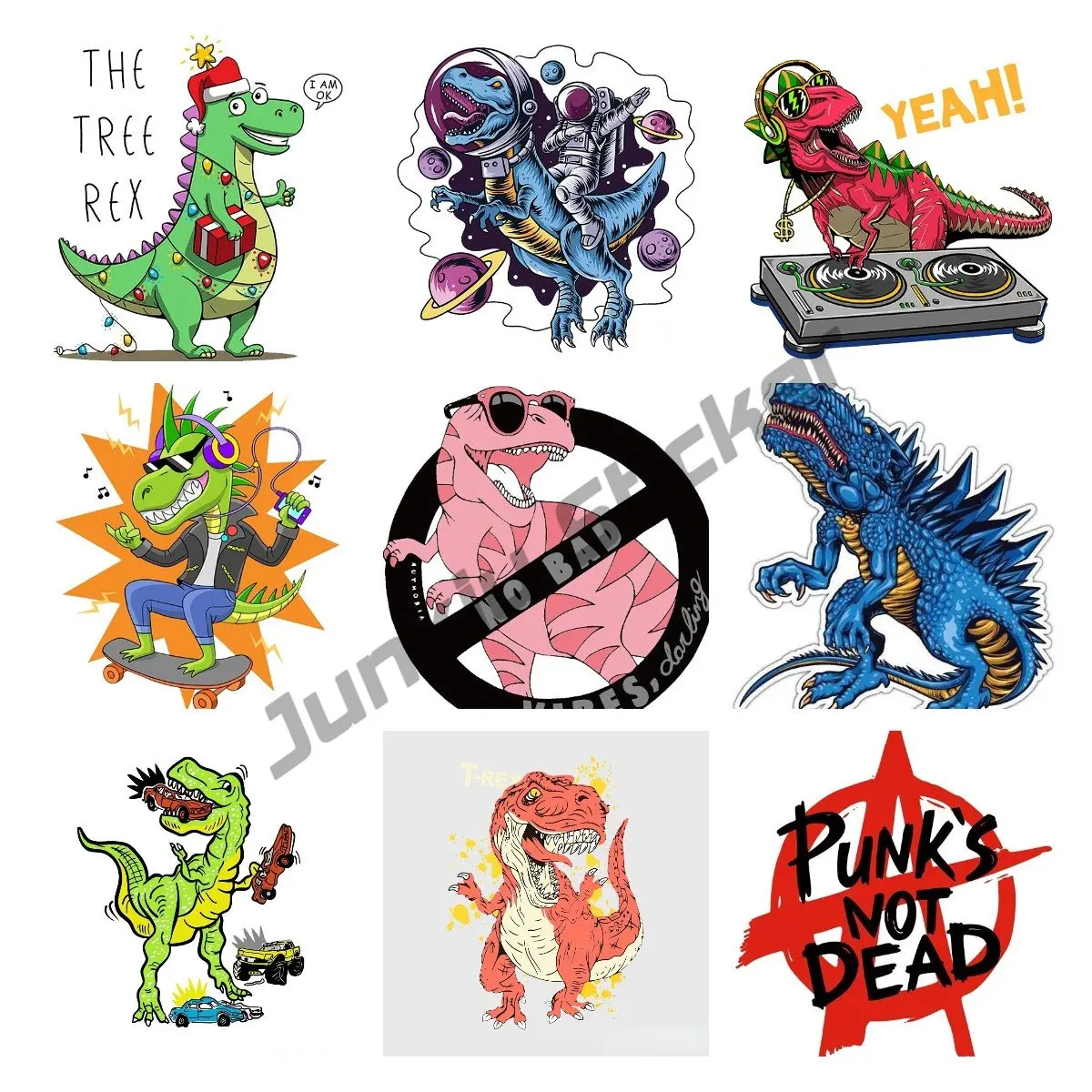 Blue Dinosaur Rettile Jurassic Park Car Bumper Window Sticker Superhero T-Rex Angry Decal Surfboard Decoration