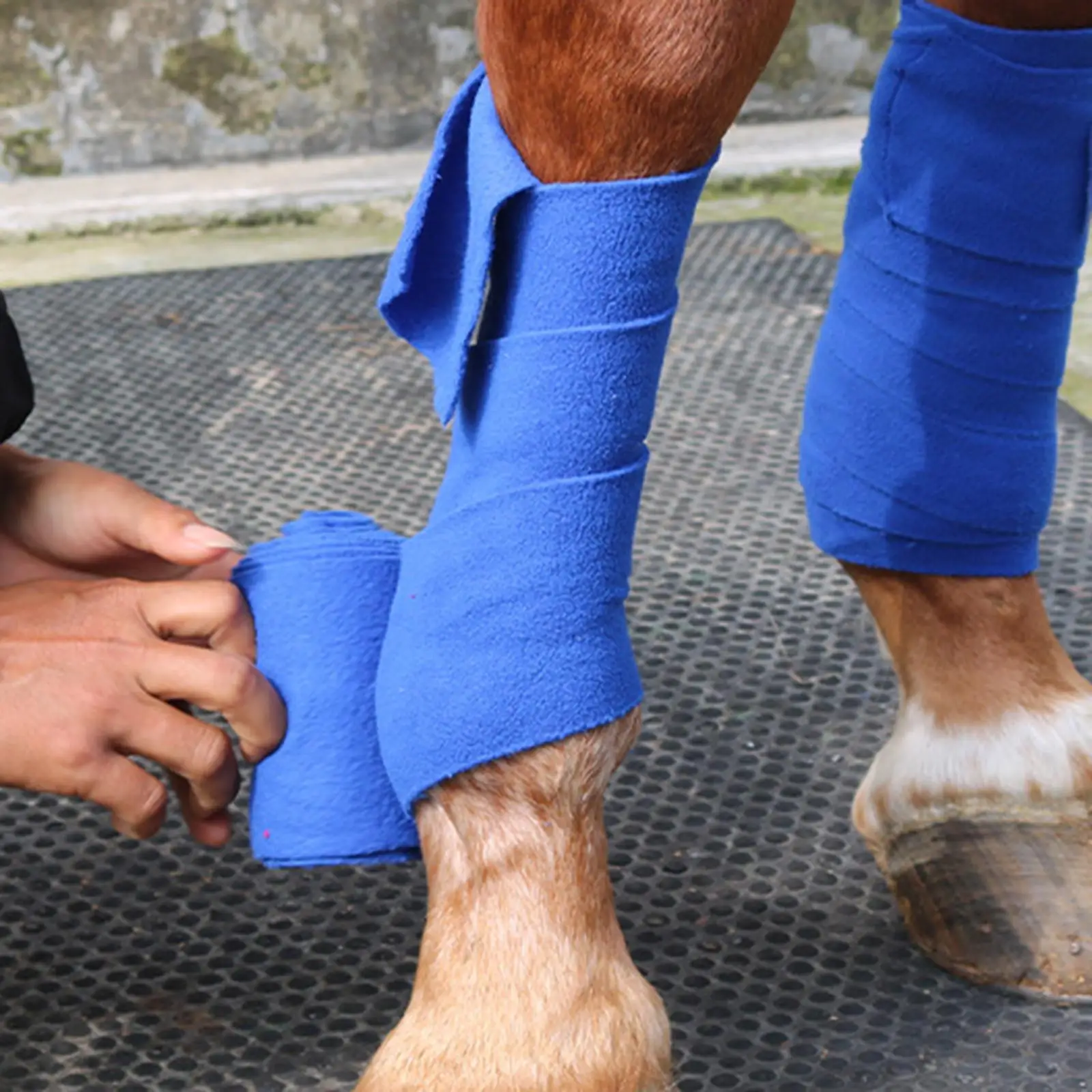 4pcs Horse Leg Wraps Soft Fleece Leg Protection Wraps Equestrian