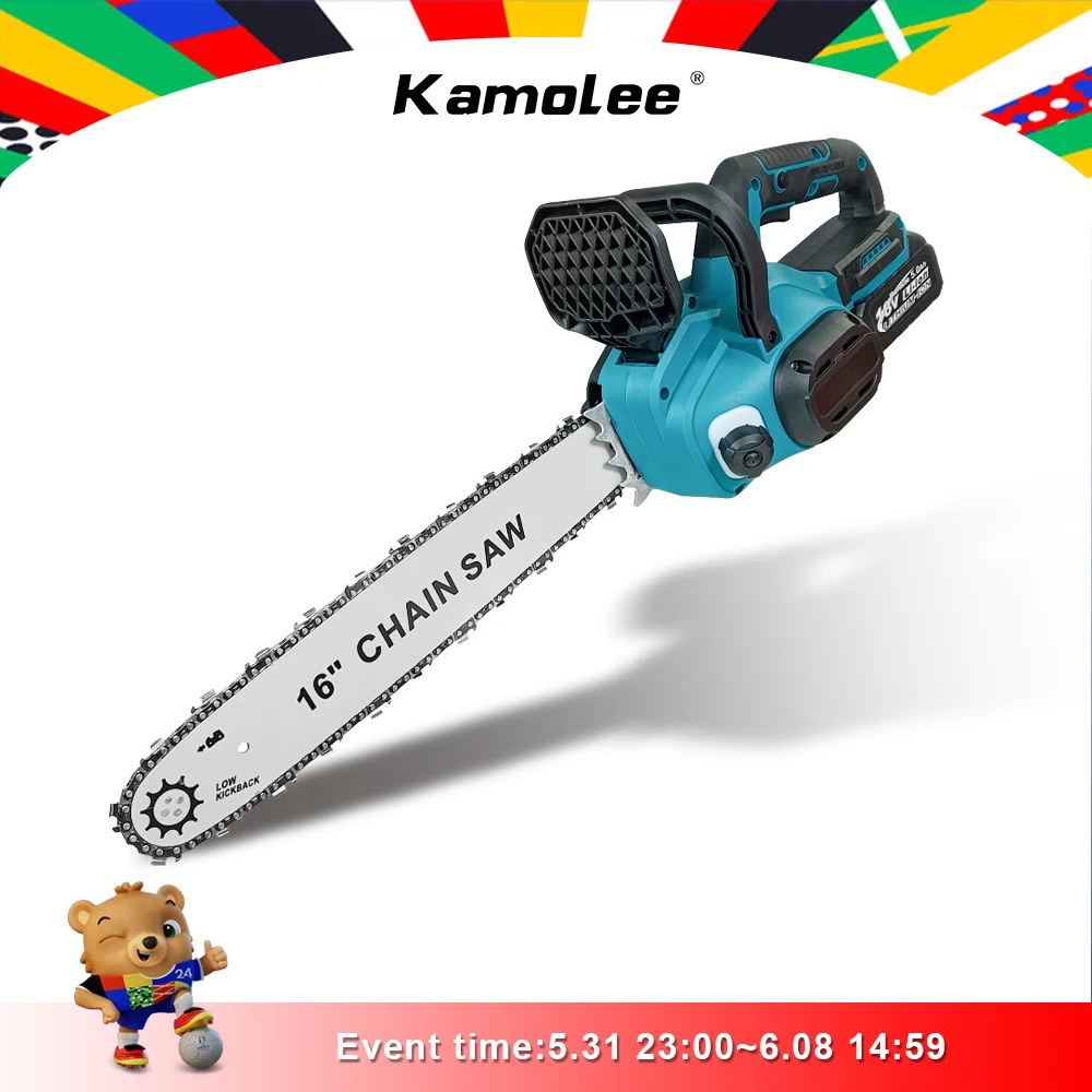 Kamolee 16Inch 8000w Brushless Electric Chainsaw Automatic Oiling Woodworking Power Tool For Makita 18v Battery