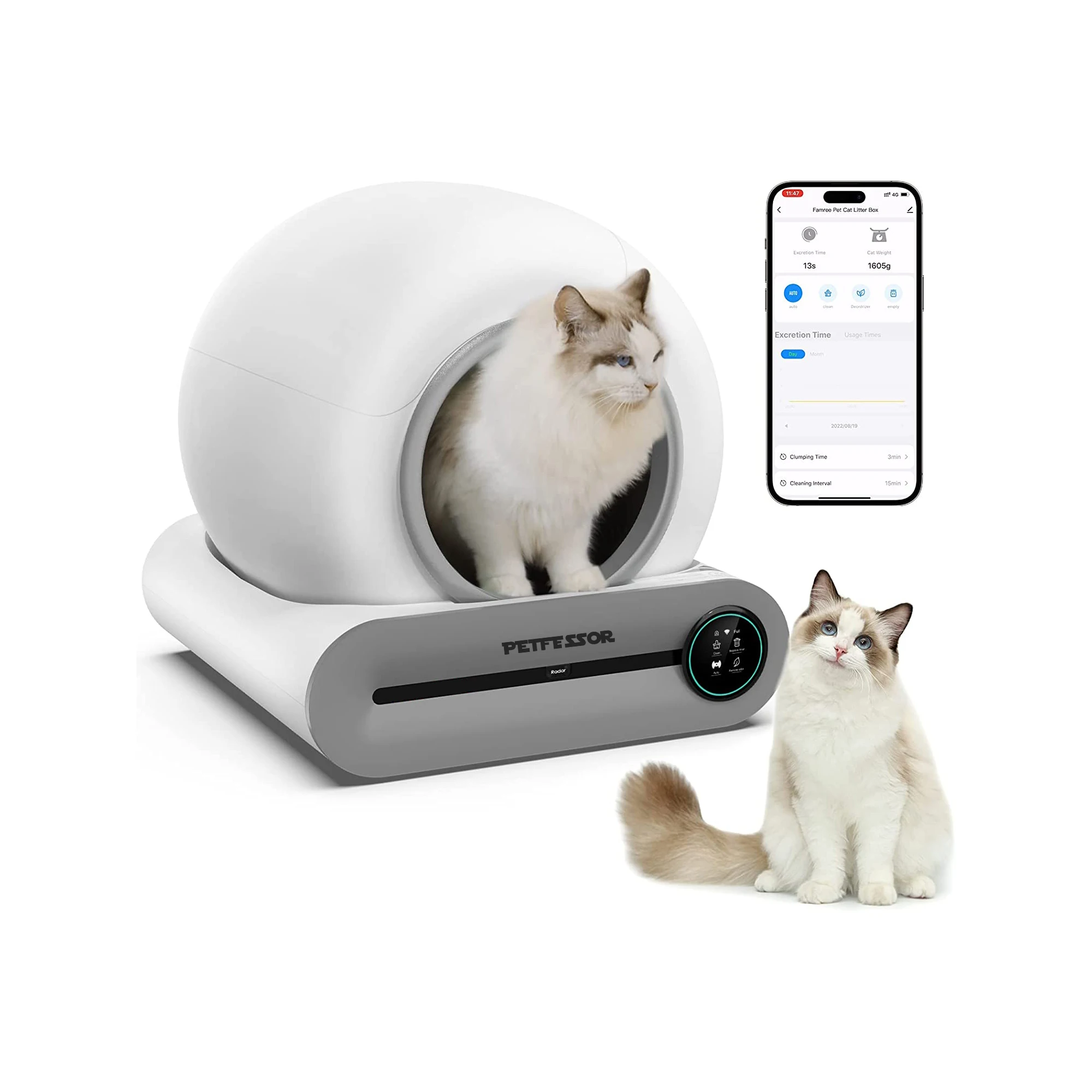 

Petfessor Less Freight Costs Automatic Cat Box Wit App Remote Control Health Monitor Cat Litter Box