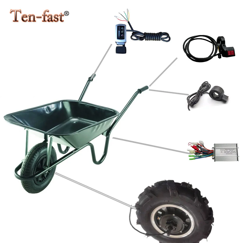6km/h 100N.m Garden Wheelbarrow Motor Kits 36V/48V 1000W Garden Electric Barrow Hub Motor Conversion Kits Cart Parts