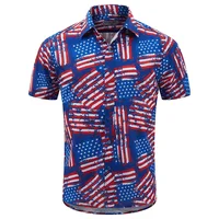 America Flag Graphic Shirts for Men Clothing 3D Printed Hawaiian Beach Shirts Short Sleeve y2k Tops Vintage Clothes Lapel Blouse 2