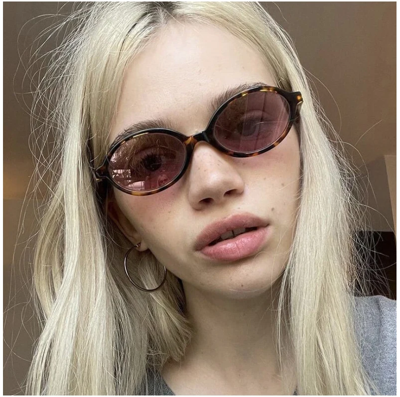Vintage Ovale Sonnenbrille Frauen Mode Sonnenbrille für Weibliche Sexy Damen Kleine Rahmen Runde Brillen – Detail 1
