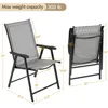 Patio Folding Chair Outdoor Chairs Set of 4 Portable Dining Chairs with Armrests, Folding Patio Chairs 4-Pack Chair Metal Frame 6