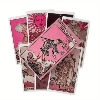Jeu de cartes de Tarot Pink Rider, jeu de société pour débutants, jeu de Divination, Versions anglaises, édition Oracle, jeu de Table 1