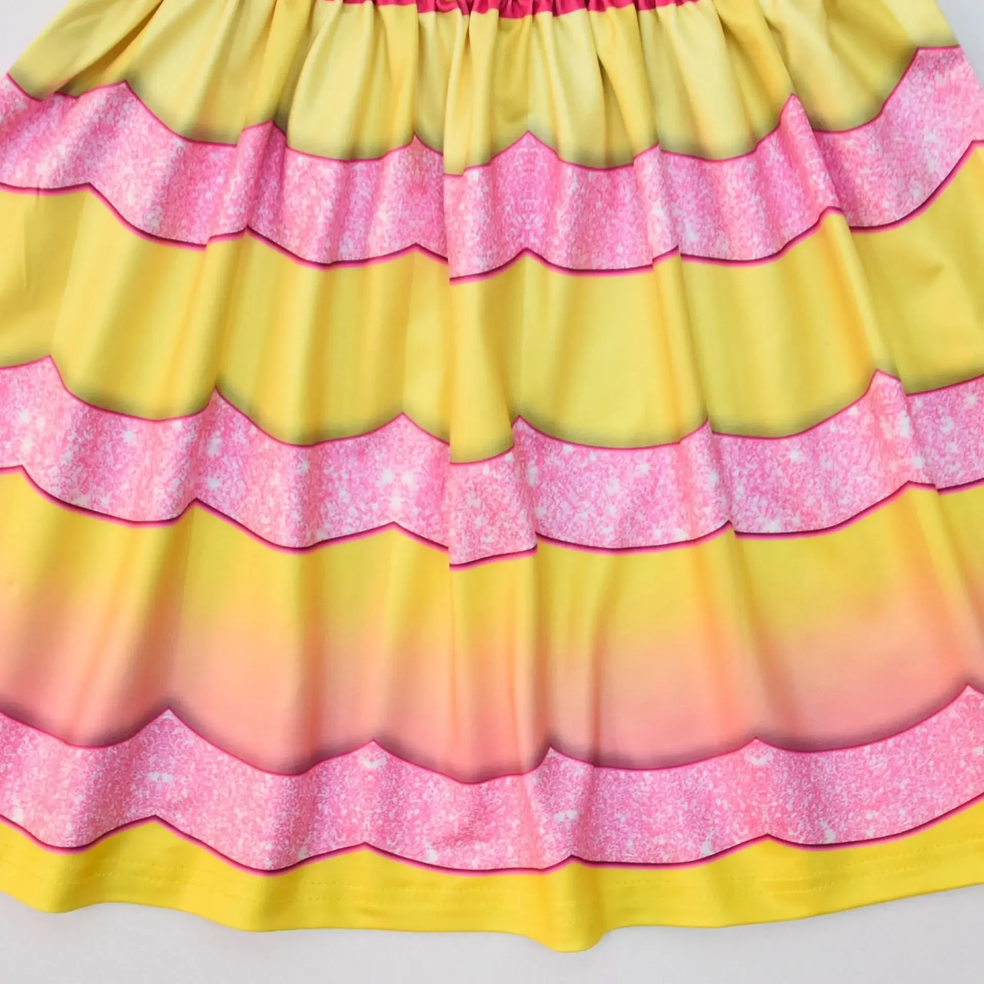 Kids Girls Anime Cartoon Princess Power Print Ruffle Dress Pants Set Outfit Christmas Role Play Halloween Cosplay Costume
