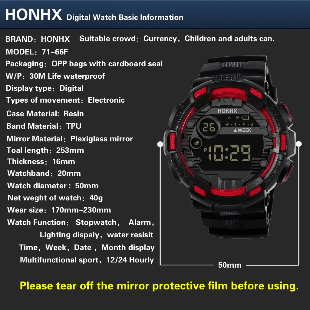 Luxury Sport Watch Mens Digital LED Watch Date Sport Men Outdoor Electronic Watch relogio masculino часы мужские erkek kol saati