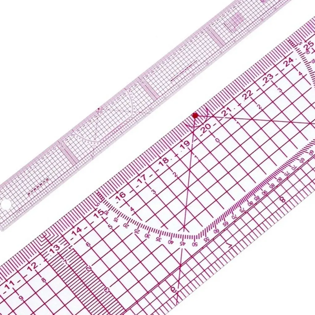 Plastic Sewing Tailor Ruler 5/3/2/1 55 cm Shared Double Side Metric Straight Transparent Yardstick Patchwork Cloth Cutting