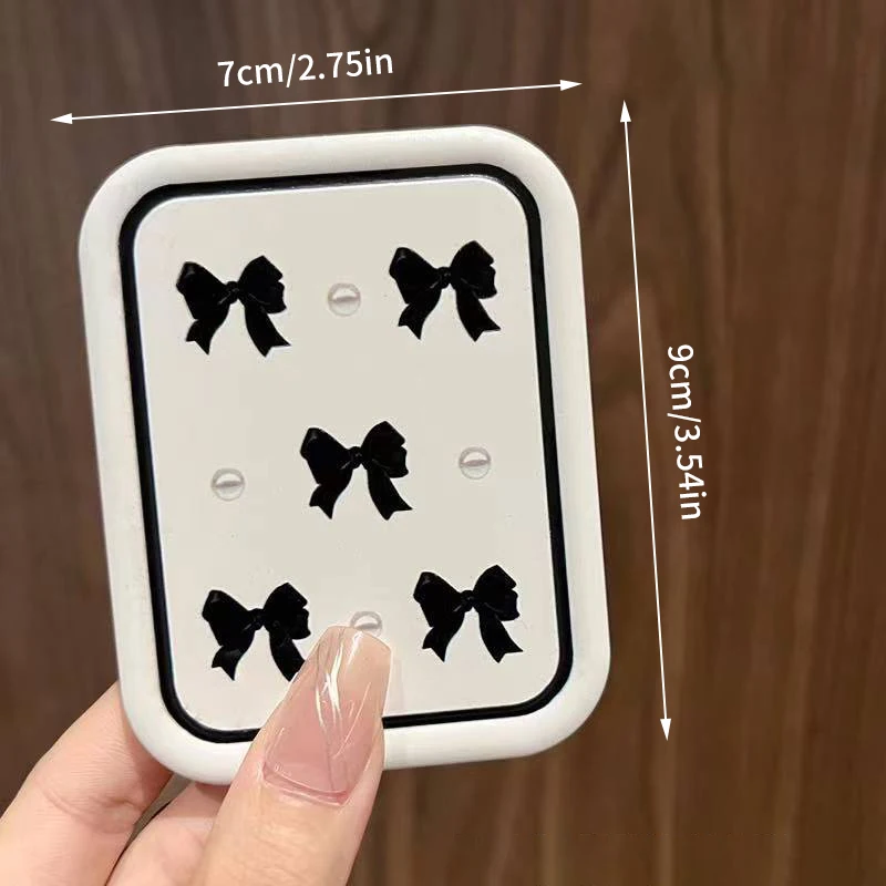 리본 플립탑 접이식 메이크업 거울 여성용 직사각형 화장 거울 빗 포함 휴대용 포켓 거울