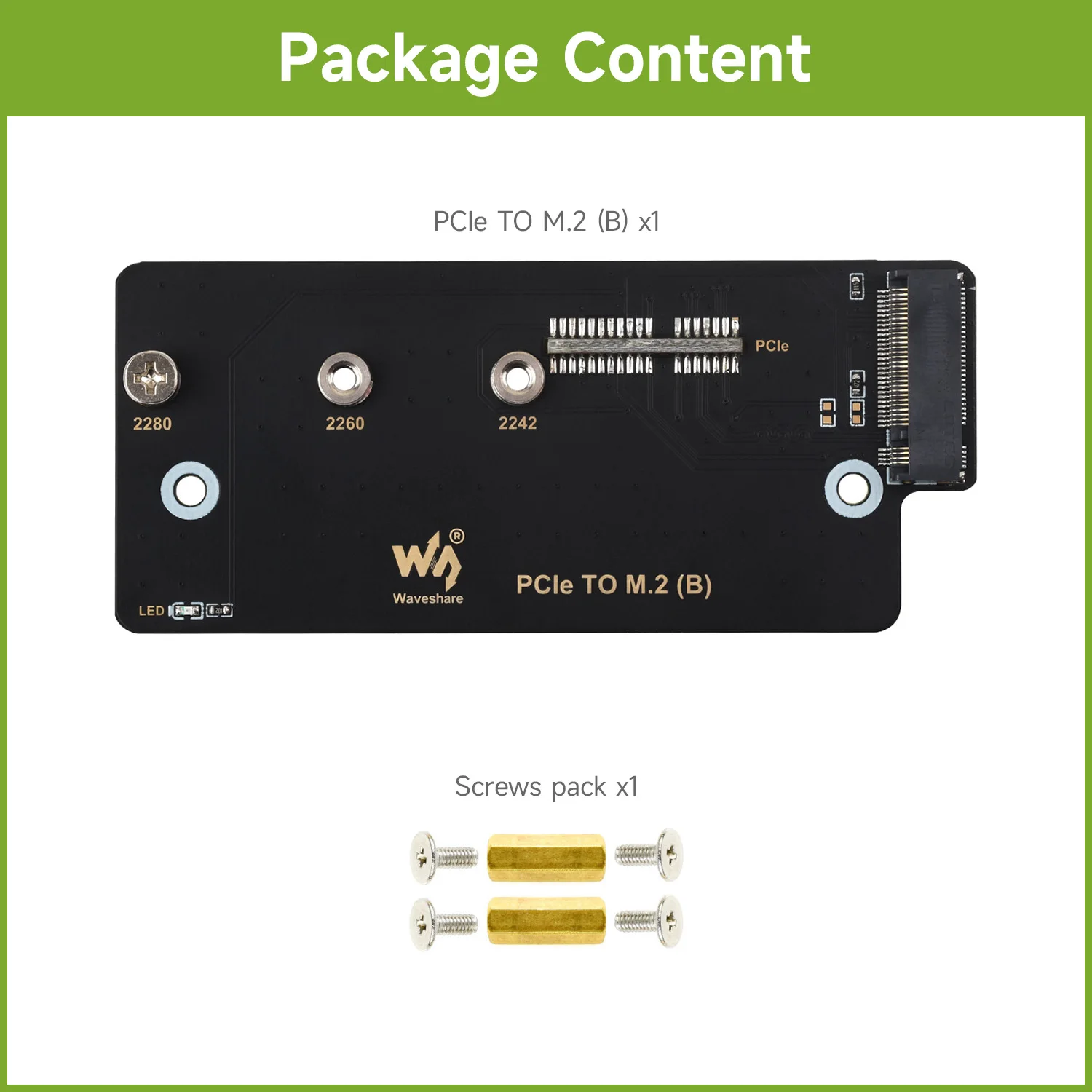 Waveshare PCIe to M.2  (B), NVMe  M.2 ָ Ʈ ̺ ,   CM4   б 