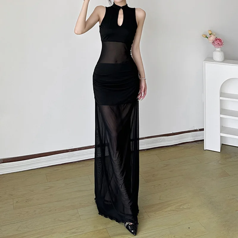 sachin and babi light blue dress Double Slit Maxi Dress Women's Gothic Hooded Maxi Dress