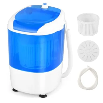 Portable Mini Washing Machine for Home Apartment RV, Blue Plastic Durable Design with Spin Dryer, 5.5lbs Capacity, Energy Savin 1