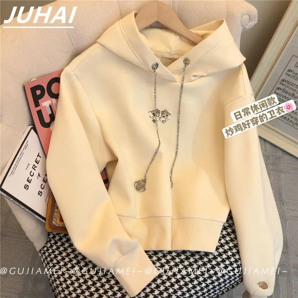 

Solid Color Cute Naughty Hoodies Women All-match Fashion Simple Pullovers Hoody Korean Style Hooded Sweatshirt Autumn 2022