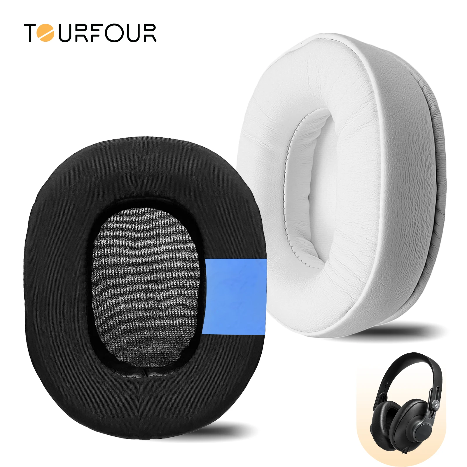 TOURFOUR 교체용 이어패드, AKG K361,K361BT,K371,K371BT 헤드폰 이어 쿠션 커버, 슬리브 귀마개, 헤드셋 헤드밴드