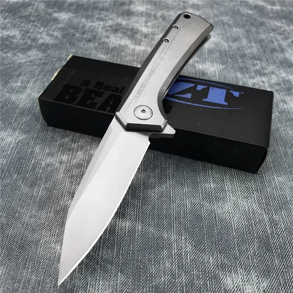 

ZT 0808 Folding Pocket Knife D2 Blade All Steel Handle Hunting Tactical Survival Multifunction Knife EDC Tool Kitchen Knife