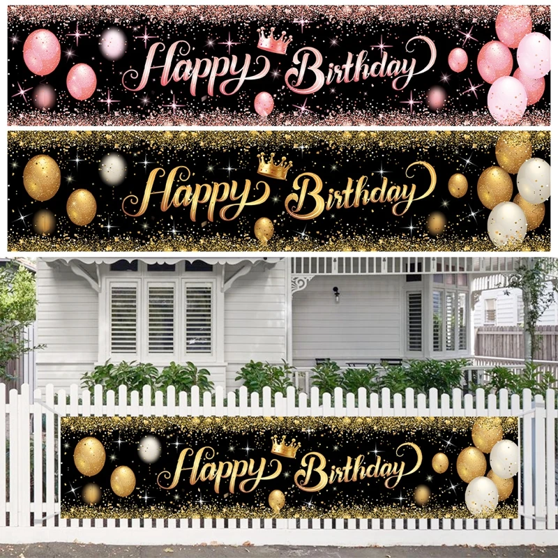 Happy Birthday Banner Birthday Party Decoration Kids Boys Girl Baby Shower Decoration Bunting Garland Banners Flags Anniversary images - 6