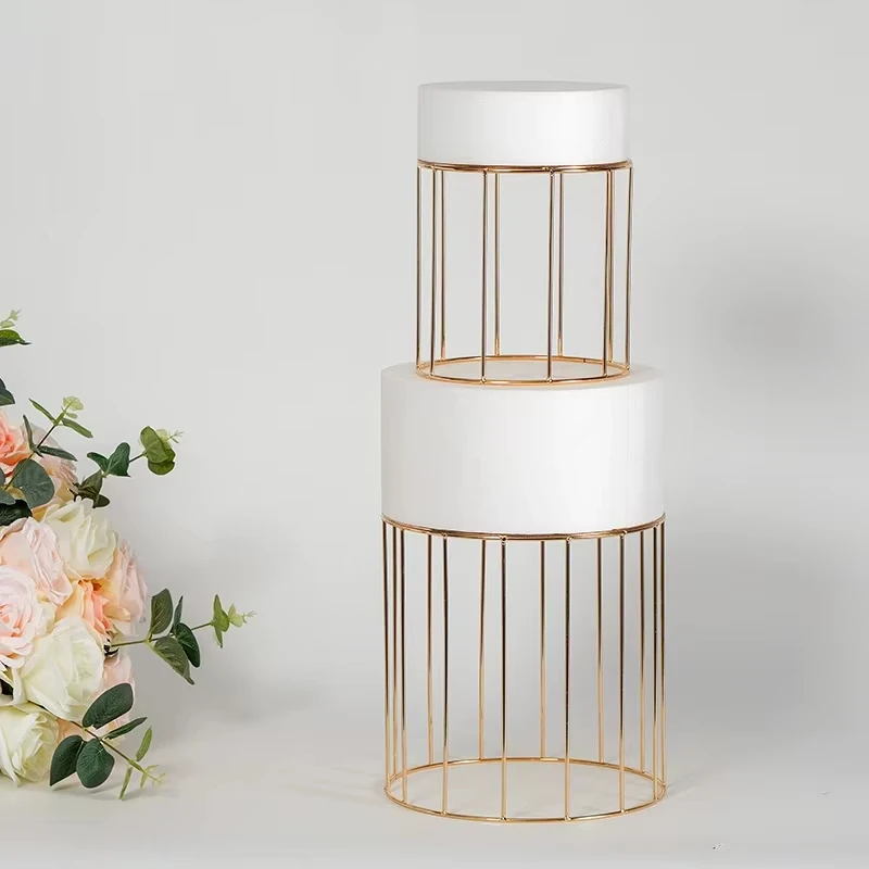 2pcs New favorite for wedding dessert table: the latest layered iron cake stand, simple and advanced style