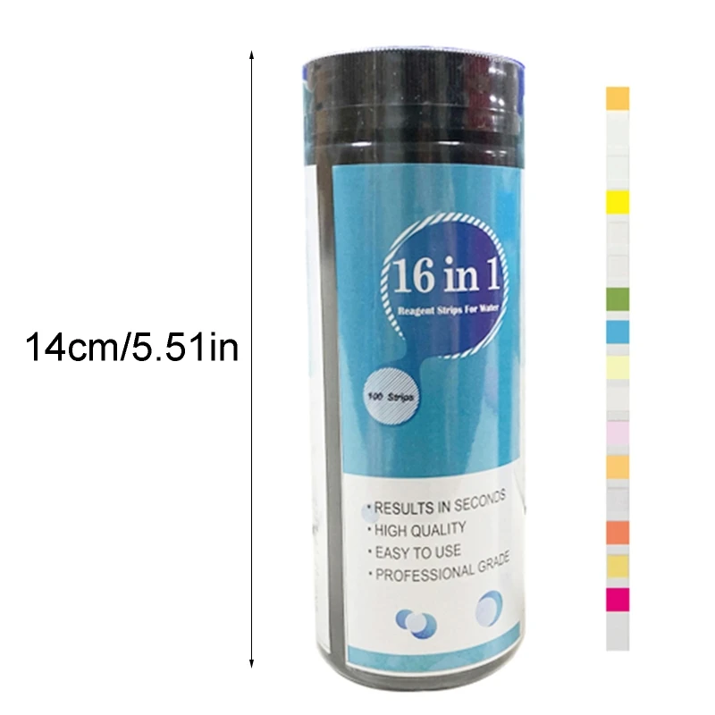 Aquarium test strips 100 Pcs 16-in-1 Aquarium Water Quality Test Strips for Check
