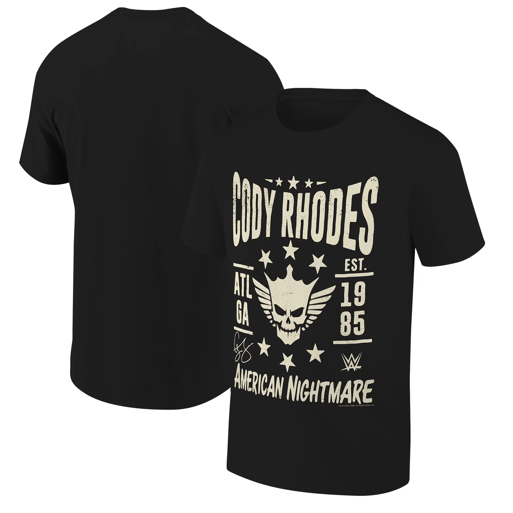 Men's Black Cody Rhodes Captain T-Shirt Summer Short Sleeve Women - Main Image