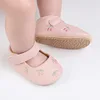Infant Baby Girls Casual Shoes Princess PU Embroidery Flower Soft Sole Crib Shoes Non Slip Newborn First Walkers Prewalkers 2