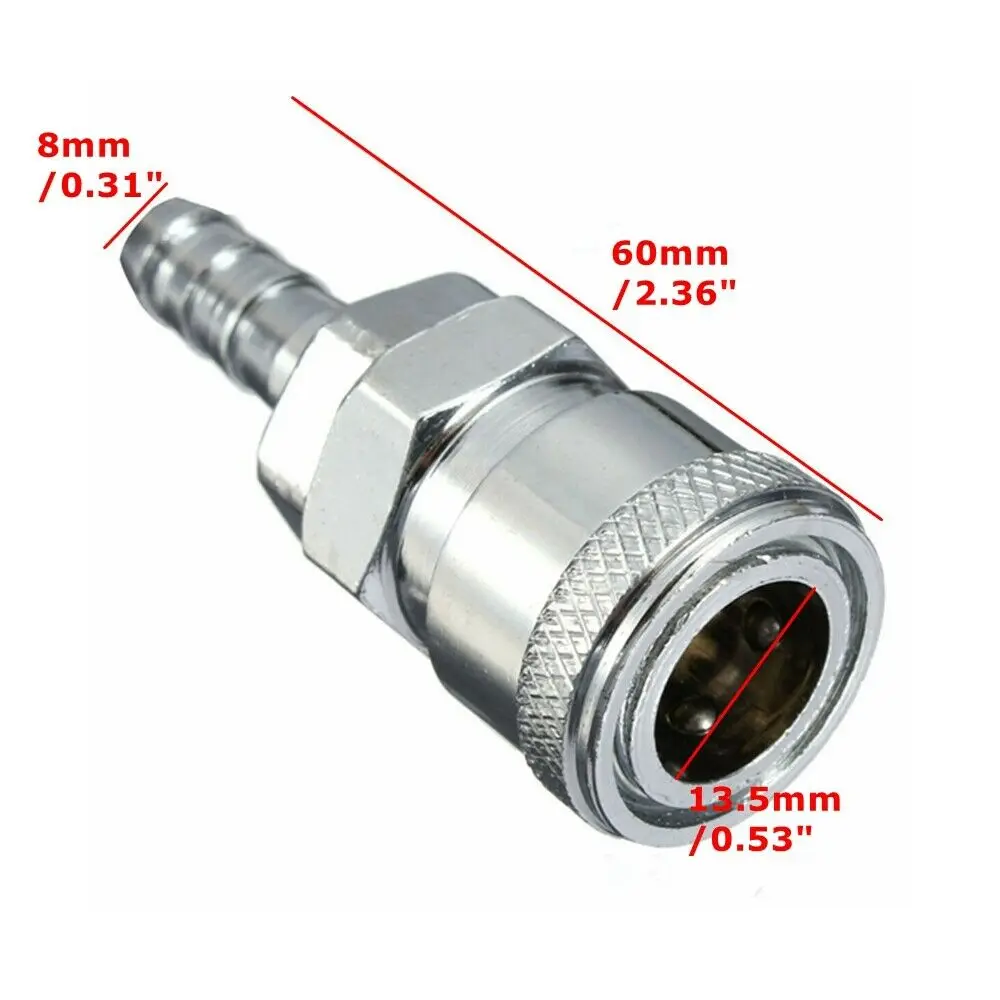 4pc 8mm Gas Hose Copper Nozzle Quick Release Connector For Motorhome