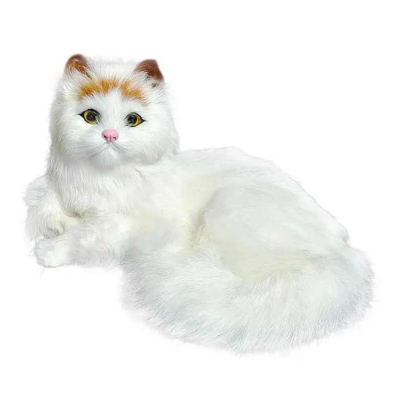 Soft Stuffed Cute Simulation Cat Plush Toys Kitten Model Fake Cat Realistic Animals For Kids Girls Birthday Valentine's Day Gift vehicle excavator toy car model excavator car toy trailer for boys and girls