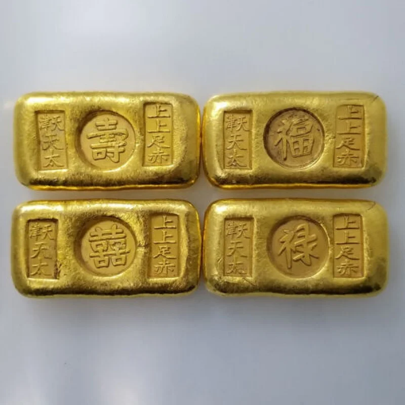 

Handicraft Fortune Longevity Happiness Gold Ingot Gold Bar Gold Mound