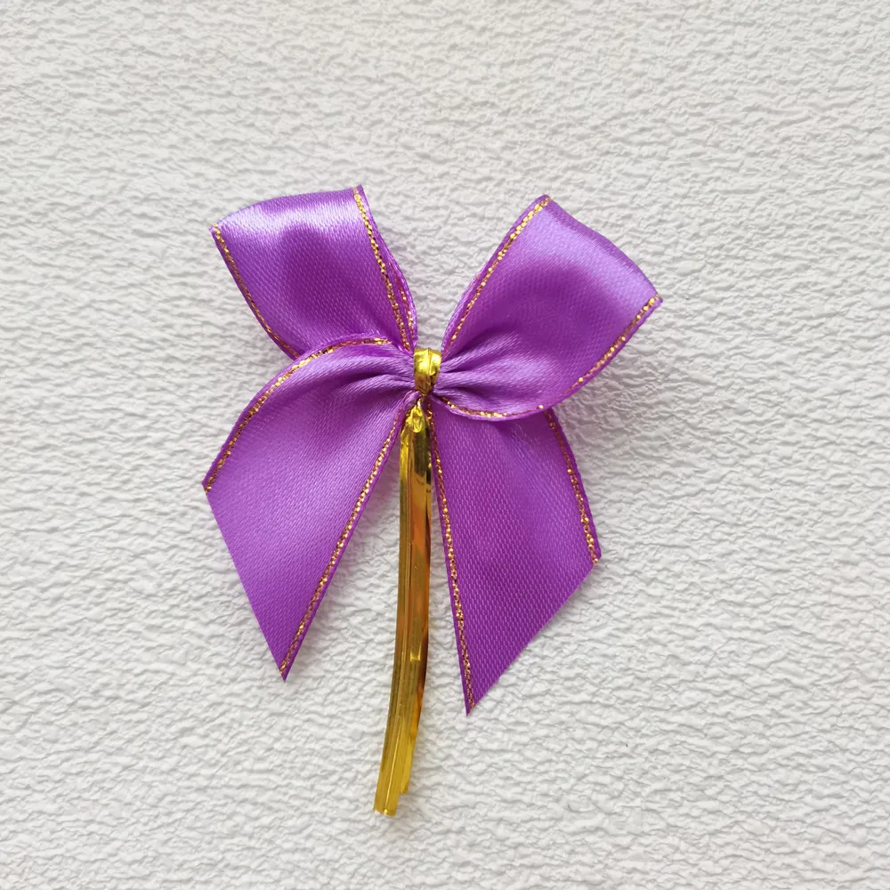 Pink Bowknot Twist Ties for DIY Bakery and Wedding Decorations